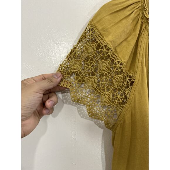 Bohemian Lace Peasant Top XL Cottagecore Hippie Festival Gypsy Ethereal Earthy - Picture 3 of 14